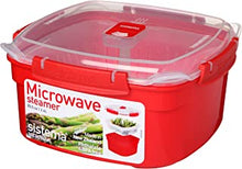 Sistema Microwave Steamer with Removable Steamer Basket | 2.4 L | BPA-Free | Red/Clear