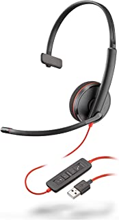 Plantronics - Blackwire 3210 USB-A Wired Headset - Single-Ear (Mono) with Boom Mic - Connect to PC/Mac via USB-A - Works with Teams, Zoom & more