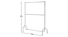 Heavy Duty 2 Tier Wheeled Clothes Rail - Black