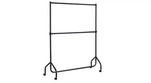 Heavy Duty 2 Tier Wheeled Clothes Rail - Black