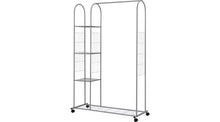 Clothes Rail with Shelves - Silver