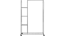 Clothes Rail with Shelves - Silver