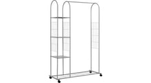 Clothes Rail with Shelves - Silver