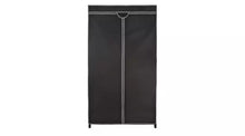 Single Fabric Covered Clothes Rail - Black