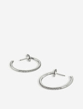 Micropavé 18ct white-gold and diamond hoop earrings