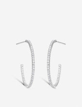 Micropavé 18ct white-gold and diamond hoop earrings