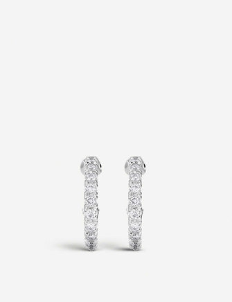 Micropavé 18ct white-gold and diamond earrings