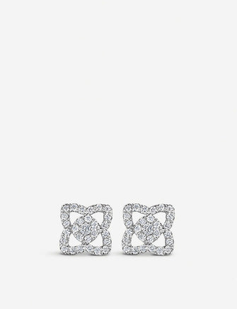 Enchanted Lotus 18ct white-gold and diamond earrings