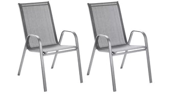 Sicily Set of 2 Stacking Garden Chairs - Grey