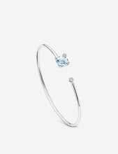 Peekaboo 18ct white gold, aquamarine and diamond bangle bracelet