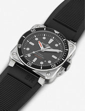 BR0392 Diver satin-polished steel and rubber automatic watch