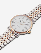 L4.910.5.11.7 Elegant rose gold and stainless steel watch