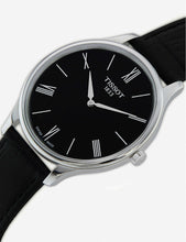 T063.409.16.058.00 Tradition stainless steel and leather quartz watch