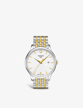 T0636102203700 Tradition stainless steel and gold PVD watch