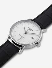 T109.407.16.031.00 Everytime Swissmatic stainless steel and leather watch