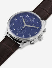 T1166171604700 Chrono XL Classic stainless steel and leather strap watch