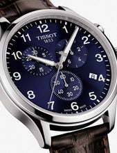 T1166171604700 Chrono XL Classic stainless steel and leather strap watch