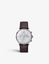 027/4120.01 Meister Chronoscope stainless steel and leather watch