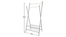 X-Frame Clothes Rail with Shelves - Black