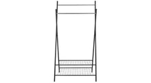 X-Frame Clothes Rail with Shelves - Black