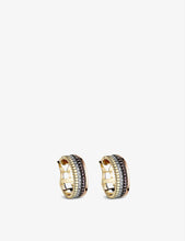 Quatre Classique 18ct yellow-gold, white-gold and pink-gold and diamond hoop earrings