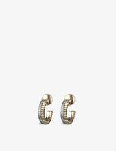 Quatre Radiant Edition 18ct yellow gold, white-gold and diamond hoop earrings