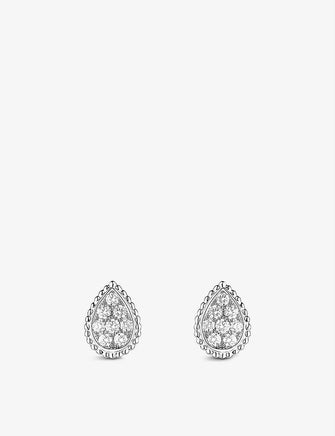 Serpent Bohème 18ct white-gold and 0.66ct diamond stud earrings