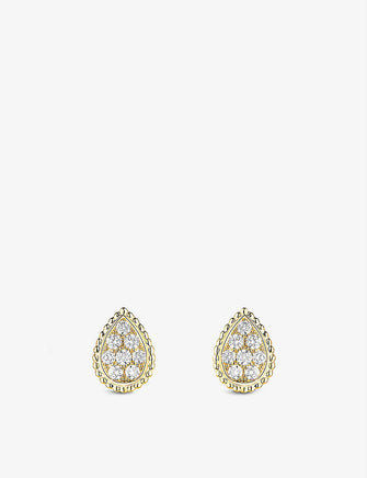 Serpent Bohème 18ct yellow-gold and diamond stud earrings