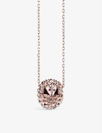 Hans the Hedgehog 18ct pink-gold, ruby and diamond necklace