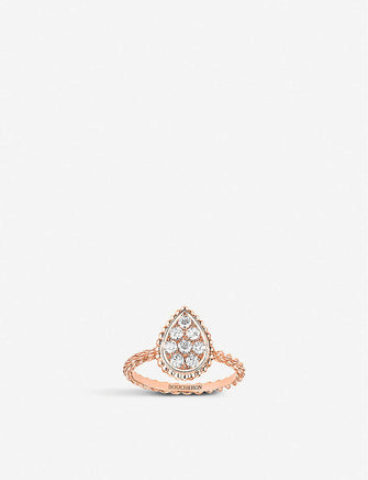 Serpent Bohème 18ct rose-gold and 0.15ct diamond ring