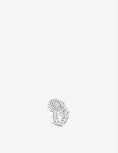 Plume de Paon small 18ct white-gold and 0.30ct rose-cut diamond ring