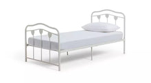 Hearts Single Metal Bed Frame - White