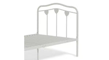 Hearts Single Metal Bed Frame - White