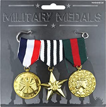 HENBRANDT Set of 3 Military Medals Army Fancy Dress Costume Prop Accessories