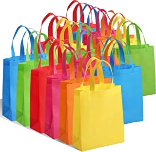 BOENFU 30 Pcs Party Bags with Handles Non-Woven Gift Tote Bags Toy Goody Sweet Gift Bags for Kids' Birthday, Halloween, Christmas, Thanks Giving Days, Wedding Party Supplies