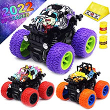 CozyBomB Friction Powered Monster Trucks Toys for Boys - Push and Go Car Vehicles Truck Jam Playset, Inertia Vehicle Cars, Kids Birthday Christmas Party Supplies Gift 3 Years Old 3-Pack Mini …