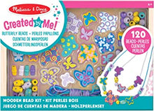 Melissa & Doug Butterfly Necklace Craft Bead Set | Wooden Beads for Jewellery Making Kit | Arts and Crafts for Kids Age 5 | Friendship Bracelet Making Kit for Girls or Boys | 4 Year Old Girl Gifts