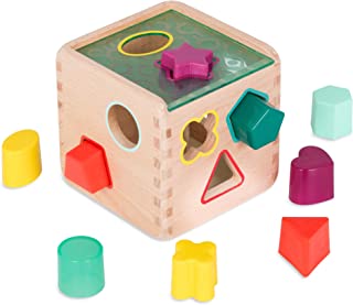 B. Toys BX1763Z Wonder Sorting Toy-Wooden Shape Sorter Activity Cube for Toddlers