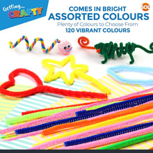 120pk Long Pipe Cleaners for Craft  30cm x 4mm Pipe Cleaner in Assorted Colours  Flexible Pipecleaners  Chenille Stems DIY Arts & Crafts for Kids  Green Blue Yellow Orange Purple Red Black White