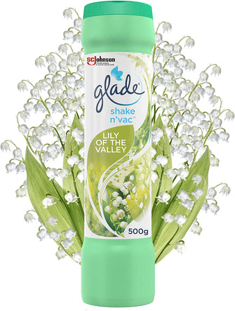 Glade Shake n'vac Carpet Freshener & Odour Neutraliser, Lily of the Valley, 500g, Packaging May Vary