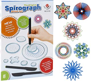 Gobesty Spirograph, Spirograph Deluxe Set with 28 Accessories, Spirograph Drawing Set, Geometric Drawing Ruler, Spirograph Art Design Set for Kids and Adults