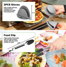 Silicone Air Fryer Liner, 7 PCS Dual Air Fryer Accessories for Ninjas AF300UK AF400UK, 8.46inch Reusable Air Fryer Liners &Silicone Gloves & Air Fryer Rack&Food Clip, Compatible with Oven, Microwave