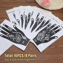 Beehug India-Inspired Henna Tattoo Stencil Set, 16 Pieces Artful Temporary Tattoo Templates for Hands, Body, Finger, DIY Airbrush Makeup Stencils, Perfect for Parties, Events, for Girls & Women