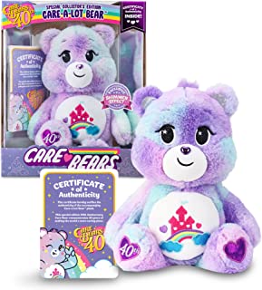 Care Bears 22439 Care-A-Lot Bear 40th Anniversary Wish Bear, 35 cm Collectable Cute Plush Toy, Soft Toys & Cuddly Toys for Children, Cute Teddies Suitable for Girls and Boys Aged 4 Years +