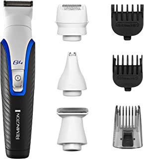 Remington Graphite G4 Cordless Trimmer, All-in-One Beard, Body and Stubble Trimmer with Mini Electric Shaver Attachment, PG4000, White