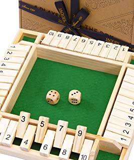 Jaques of London 4 Player Shut the Box | Wooden Board Games | Shut the Box Game with Dice | Perfect Wooden Games | Educational Dice Games | Since 1795