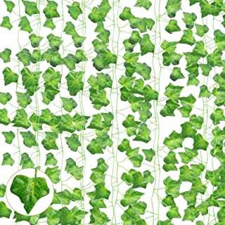 RFWIN Fake Ivy Artificial Ivy Garland 5 Pack Fake Vines Leaves Foliage, Wall Hanging Plants for Bedroom, Wedding Party Garden Decor Wall Indoor Outdoor Landscaping Fence Greenery