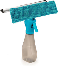 Beldray LA024275TQ Window Tile & Glass Cleaner, Removable Machine Washable Microfibre Pad and Squeegee Edge Window/Mirror Wiper, Multipurpose Cleaning, 200 ml Spray Bottle, 27 x 25 x 4 cm, Turquoise