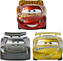 Disney Store Official Pixar Cars Die-Cast Playset, 3 Pc., Car Figures with Pull Back Racing Action, Includes Lightning McQueen, Jackson Storm and Cruz Ramirez, Suitable for Ages 3+