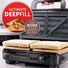 Breville Ultimate Deep Fill Toastie Maker  2 Slice Sandwich Toaster  Removable Non-Stick Plates  Stainless Steel  Black [VST082]